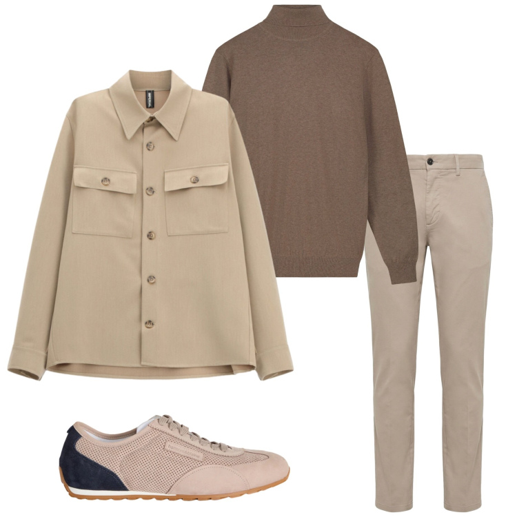Outfit uomo - In città. Stile Urban per Tutti i giorni. Abbinamento con sneakers, pantaloni, cappotti, maglieria.