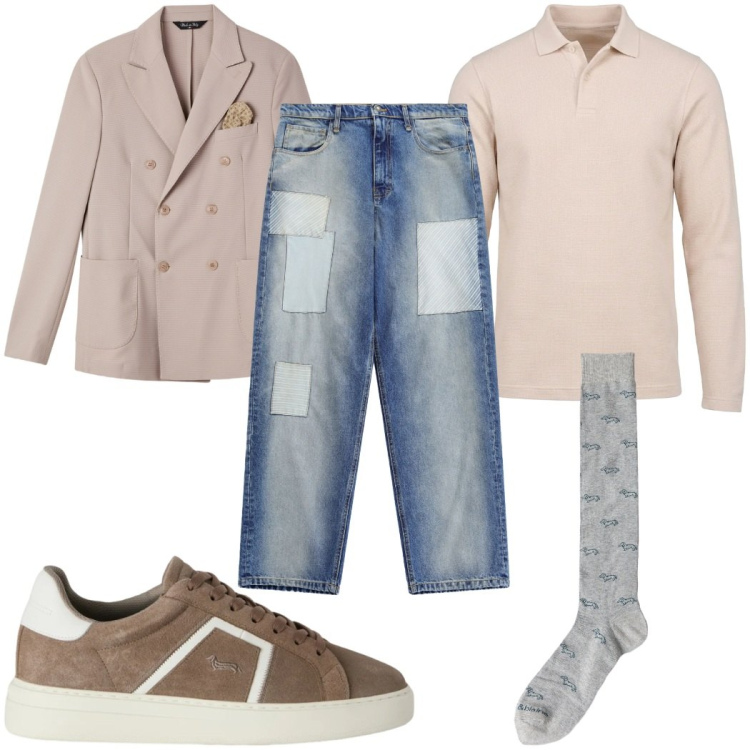 Outfit uomo - Total look #2475783. Stile Casual per Tutti i giorni. Abbinamento con calzini, sneakers, polo, jeans, giacche.