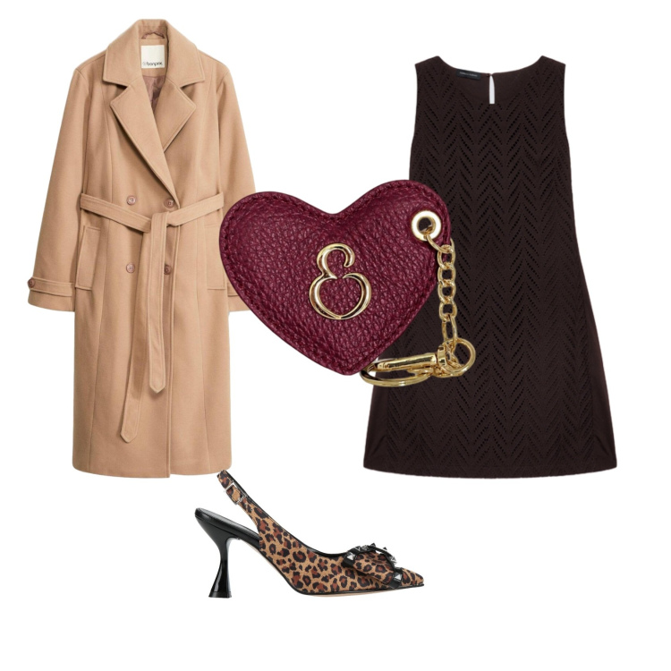 Outfit donna - Senza giri di parole. Stile Glamour per Serata fuori. Abbinamento con décolleté, trench, vestiti corti, portachiavi.