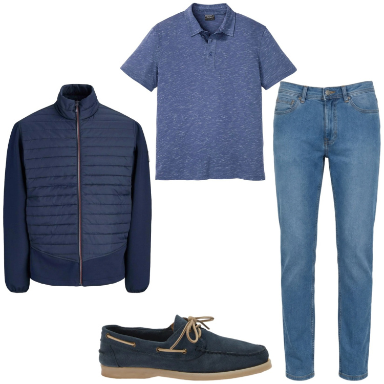 Outfit uomo - Total look #2475798. Stile Casual per Tutti i giorni. Abbinamento con jeans, scarpe stringate, polo, giacche.