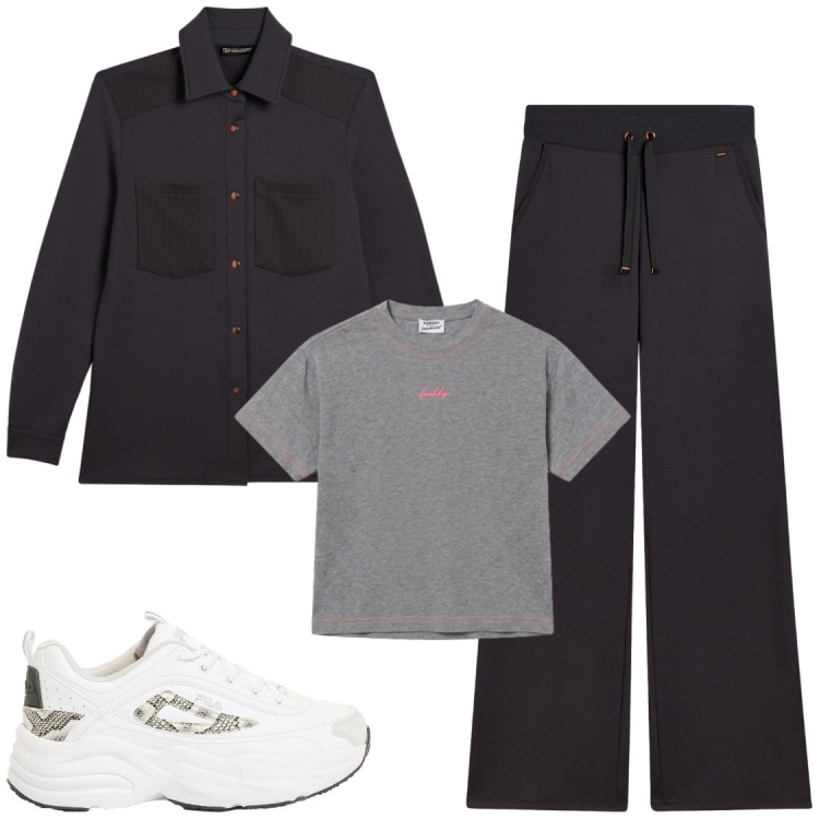 Outfit donna - Look comodi per ogni giorni. Stile Casual per Tutti i giorni. Abbinamento con sneakers, pantaloni, camicie, t-shirt.