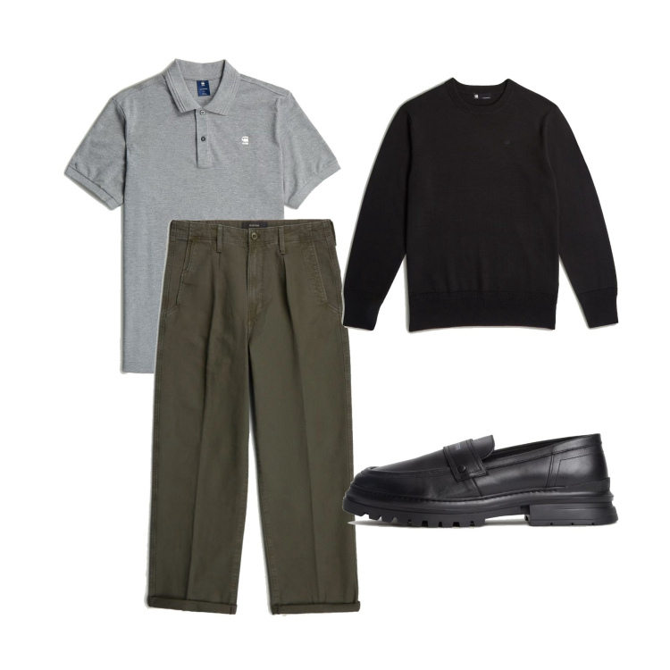 Outfit homme - Le pantalon à pinces. Style Business/Elégant pour Bureau. Assortir avec pantalon , polos, chaussures à lacets, pulls.