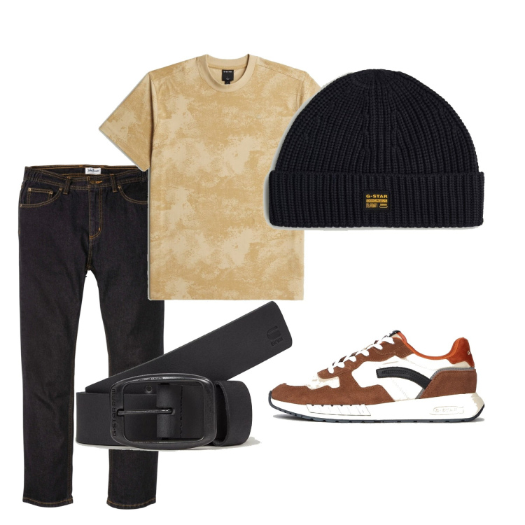 Outfit homme - Le Jean foncé. Style Casual pour Tous les jours. Assortir avec jean coupe droite, ceintures, sneakers, t-shirts, bonnets.