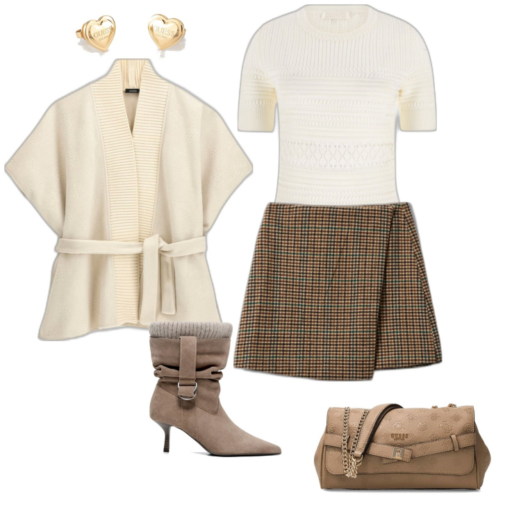 Outfit mujer - Sexy #452. Estilo Sexy para Todos los días. Combinación con abrigos, pendientes, prendas de punto, bandoleras, botines, faldas.