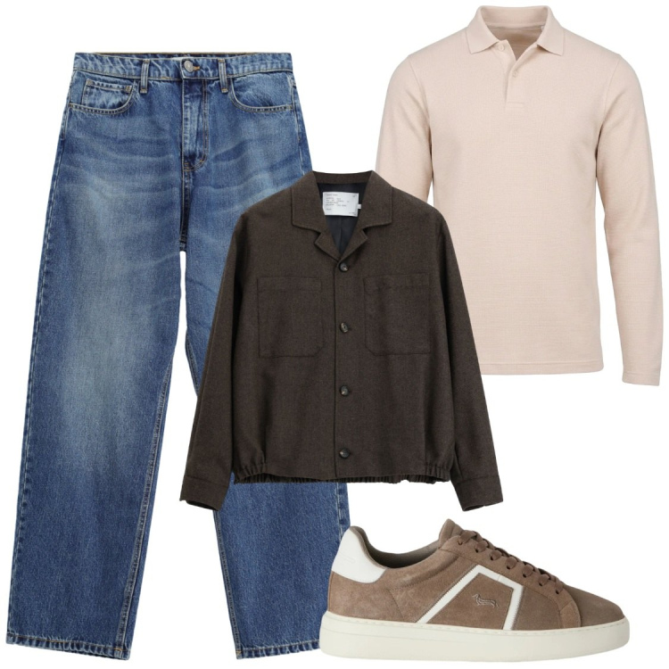 Outfit uomo - Il trendy intramontabile. Stile Trendy per Tutti i giorni. Abbinamento con sneakers, polo, cappotti, jeans.
