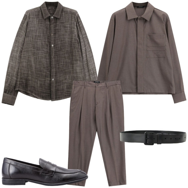 Outfit uomo - I completi versatili #Imperial. Stile Trendy per Ufficio. Abbinamento con cinture, cappotti, pantaloni, camicie, scarpe stringate.