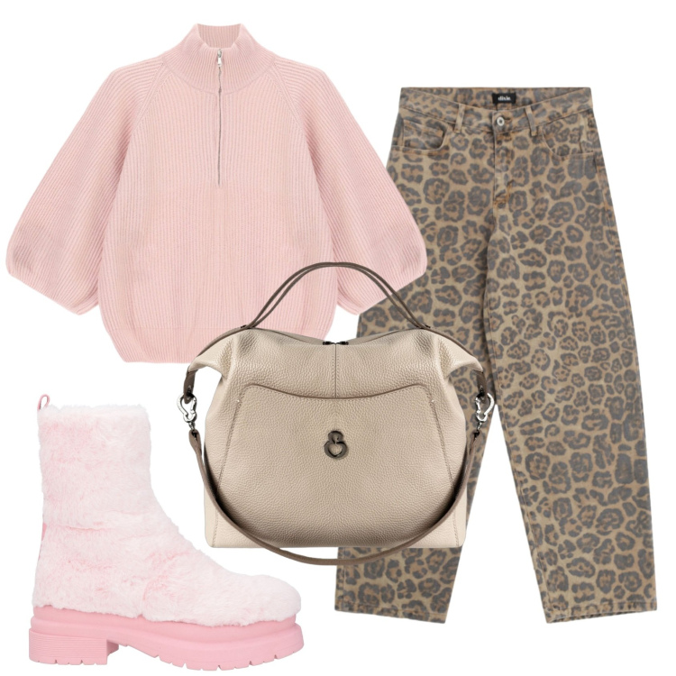 Outfit donna - Total look #2475890. Stile Trendy per Tutti i giorni. Abbinamento con stivaletti, pantaloni, maglieria, borse a mano.