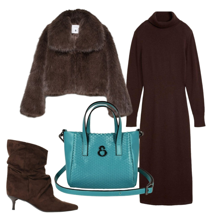 Outfit donna - A teatro con il mio amore. Stile Chic per Serata fuori. Abbinamento con vestiti, blazer, stivali, borse a mano.