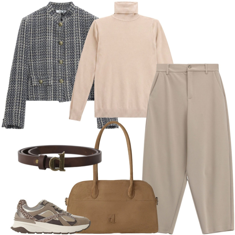 Outfit donna - Please - FW26. Stile Urban per Tutti i giorni. Abbinamento con sneakers, cappotti, pantaloni, maglieria, borse a spalla, cinture.