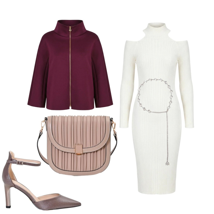 Outfit donna - Eleganza. Stile Chic per Serata fuori. Abbinamento con cappotti, vestiti midi/longuette, cinture, borse a tracolla, décolleté.