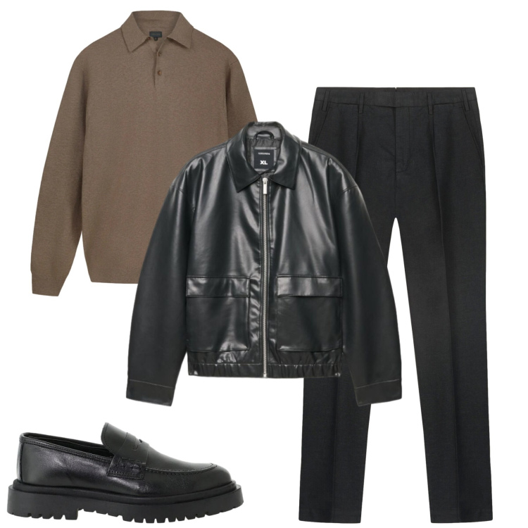 Outfit uomo - Fall. Stile Urban per Tutti i giorni. Abbinamento con scarpe stringate, pantaloni, maglieria, giacche.