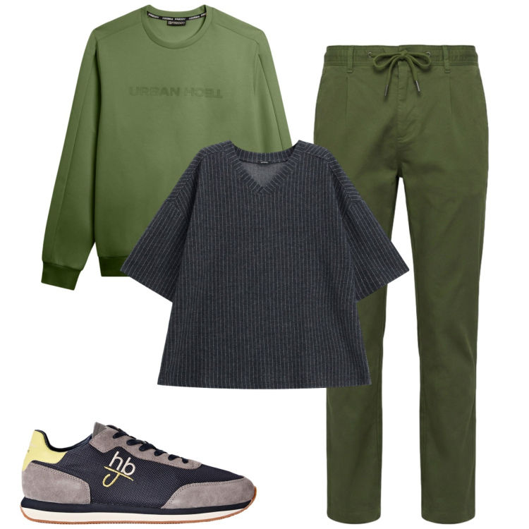 Outfit uomo - Total look #2476007. Stile Casual per Tutti i giorni. Abbinamento con sneakers, pantaloni, t-shirt, felpe.