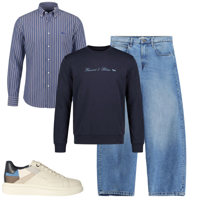 Outfit uomo - Total look #2476009. Stile Casual per Tutti i giorni. Abbinamento con sneakers, camicie, felpe, jeans.