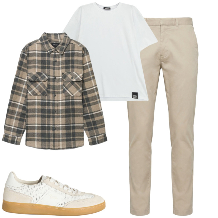 Outfit uomo - Total look #2476030. Stile Casual per Tutti i giorni. Abbinamento con sneakers, pantaloni, t-shirt, camicie.