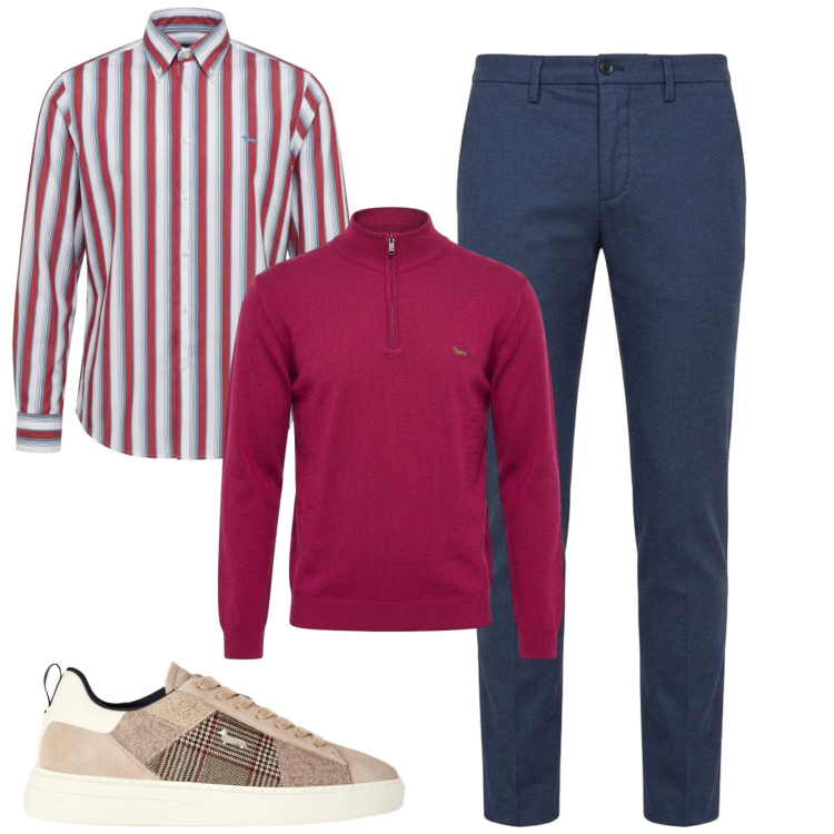 Outfit uomo - City. Stile Urban per Tutti i giorni. Abbinamento con sneakers, maglieria, pantaloni, camicie.