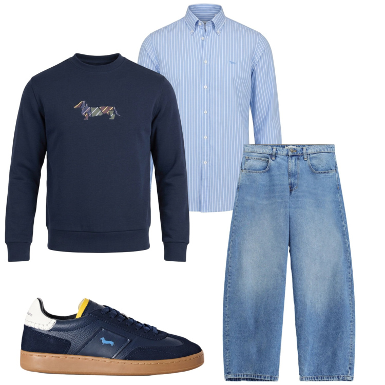 Outfit uomo - Casual style. Stile Casual per Tutti i giorni. Abbinamento con camicie, felpe, sneakers, jeans.