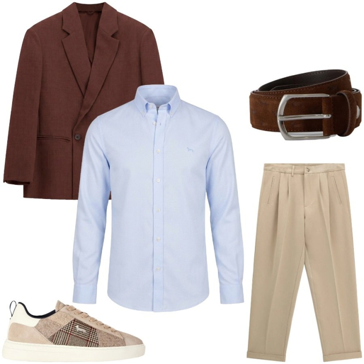Outfit uomo - Total look #2476061. Stile Casual per Tutti i giorni. Abbinamento con sneakers, cinture, camicie, giacche, pantaloni.