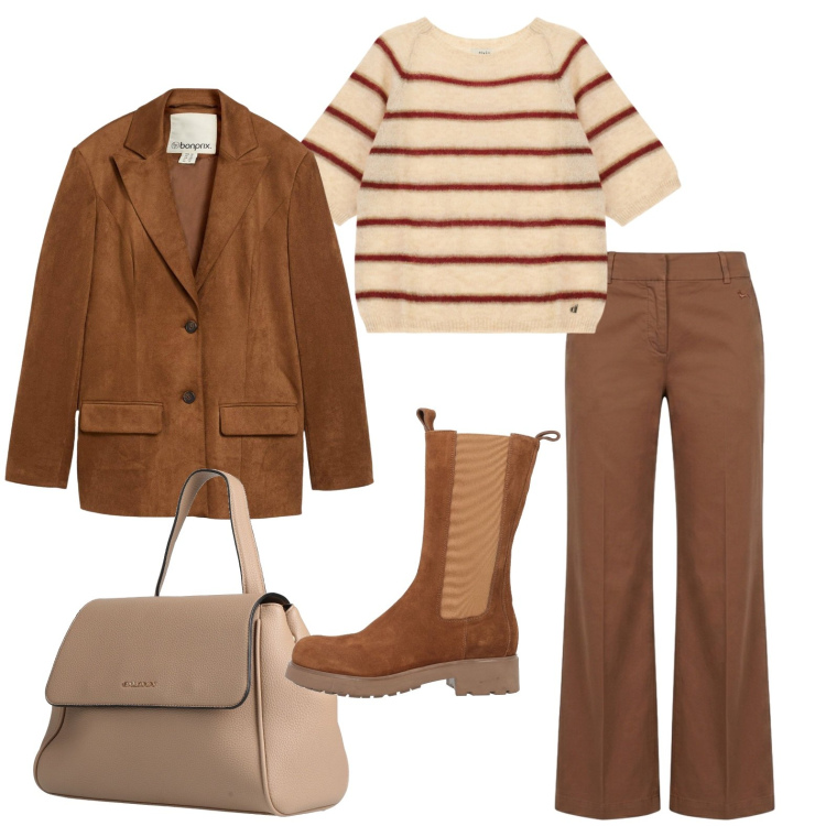 Outfit donna - Per il lavoro o il tempo libero. Stile Casual per Tutti i giorni. Abbinamento con stivali, zaini, blazer, pantaloni, maglieria.