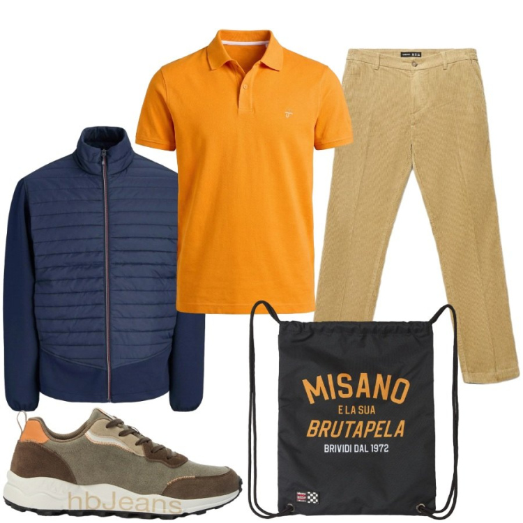 Outfit uomo - Total look #2476071. Stile Casual per Tutti i giorni. Abbinamento con polo, sneakers, borse sportive, pantaloni chino, giacche.