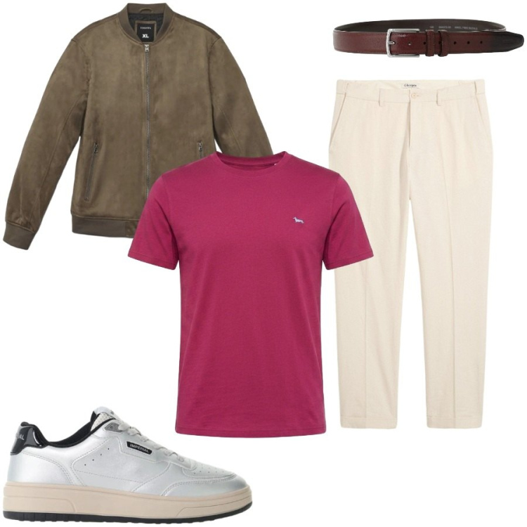 Outfit uomo - Total look #2476073. Stile Casual per Tutti i giorni. Abbinamento con t-shirt, cinture, sneakers, giacche, pantaloni.