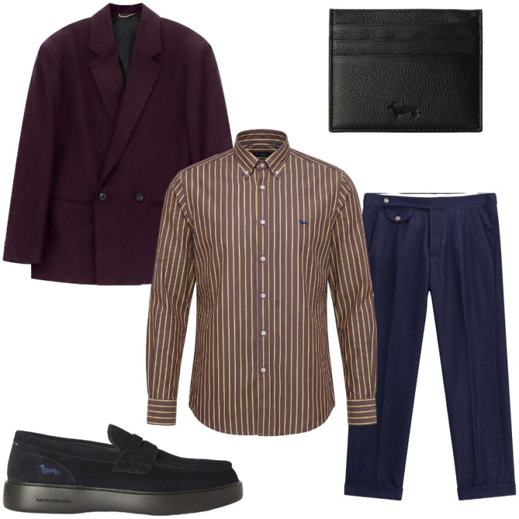 Outfit uomo - Total look #2476079. Stile Casual per Tutti i giorni. Abbinamento con scarpe stringate, camicie, portafogli, pantaloni, giacche.