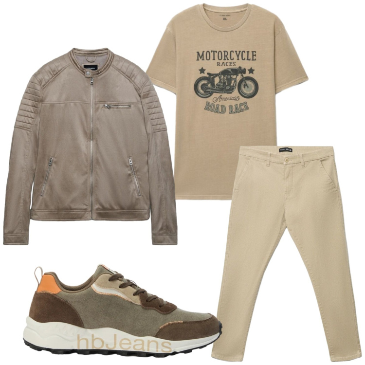 Outfit uomo - Total look #2476135. Stile Trendy per Tutti i giorni. Abbinamento con sneakers, giacche, pantaloni chino, t-shirt.