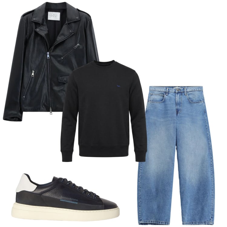 Outfit uomo - Total look #2476136. Stile Casual per Tutti i giorni. Abbinamento con felpe, sneakers, jeans, giacche.