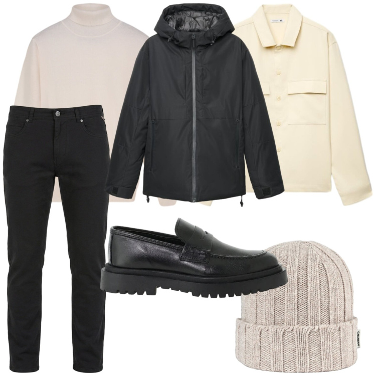 Outfit uomo - Stratificazioni autunnali. Stile Trendy per Tutti i giorni. Abbinamento con pantaloni, scarpe stringate, pullovers, cappelli, camicie, giacche.