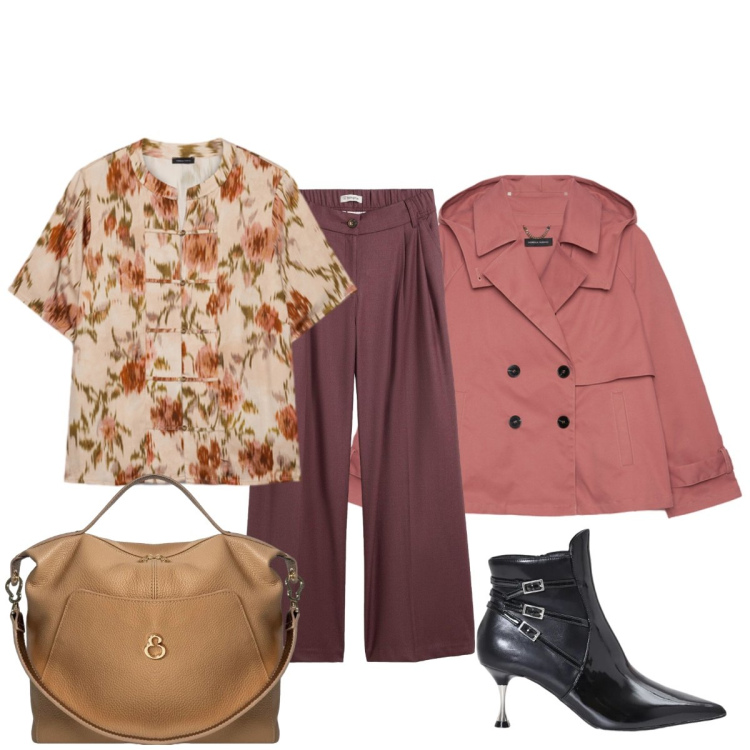 Outfit donna - Total look #2476204. Stile Bon Ton per Tutti i giorni. Abbinamento con pantaloni, stivaletti, trench, bluse, borse a mano.