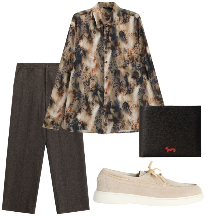 Outfit uomo - Pronto per la serata. Stile Trendy per Serata speciale. Abbinamento con portafogli, scarpe stringate, pantaloni, camicie.