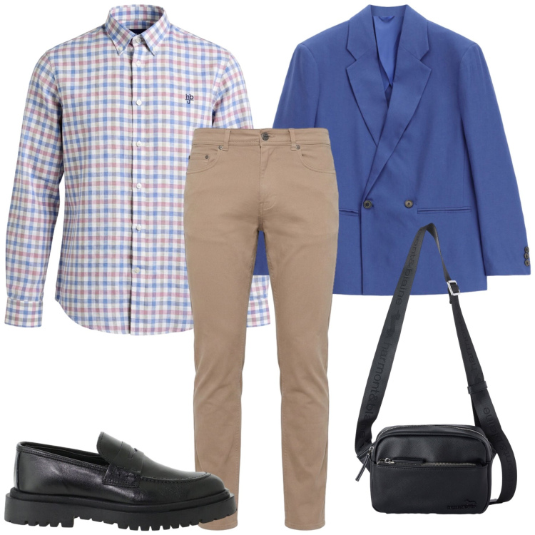 Outfit uomo - Total look #2476267. Stile Casual per Tutti i giorni. Abbinamento con borse sportive, pantaloni, camicie, scarpe stringate, giacche.