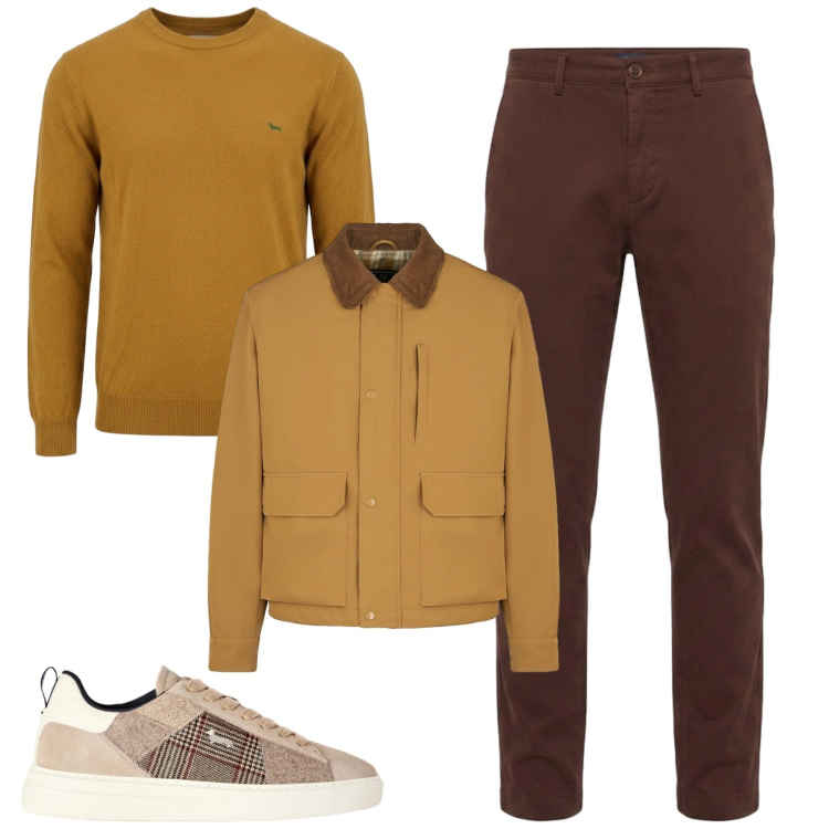 Outfit uomo - Fall. Stile Urban per Tutti i giorni. Abbinamento con sneakers, pantaloni, maglieria, piumini.