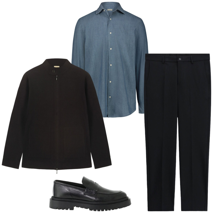 Outfit uomo - Total look #2476369. Stile Trendy per Ufficio. Abbinamento con scarpe stringate, pantaloni, camicie, giacche.