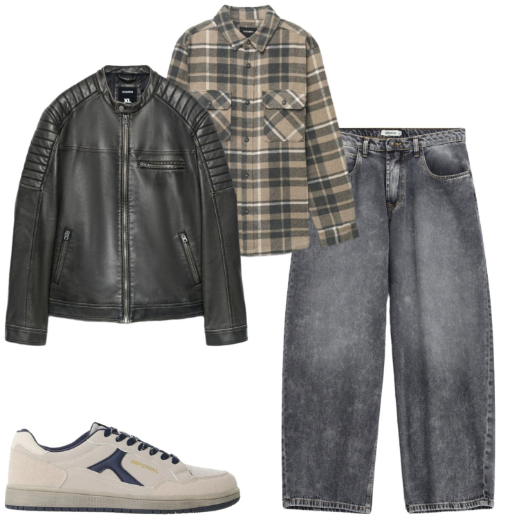 Outfit uomo - Fall. Stile Casual per Tutti i giorni. Abbinamento con jeans, sneakers, giacche, camicie.
