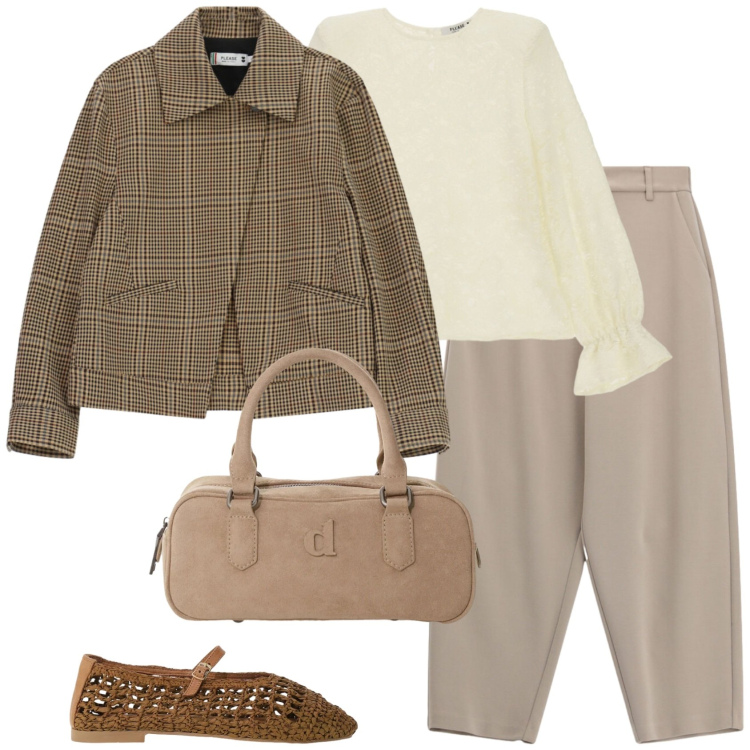 Outfit donna - Comoda ma femminile. Stile Trendy per Tutti i giorni. Abbinamento con pantaloni, cappotti, bluse, borse a mano, ballerine.