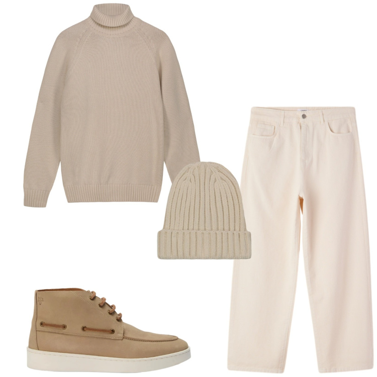 Outfit uomo - Total look #2476855. Stile Urban per Tutti i giorni. Abbinamento con stivali e stivaletti, berretti, pullovers, pantaloni.