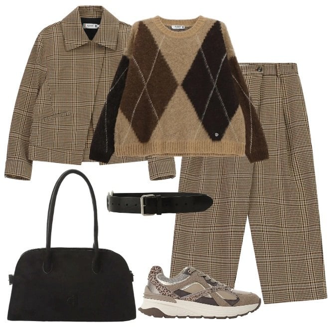 Outfit donna - Rombi a settembre. Stile Glamour per Tutti i giorni. Abbinamento con sneakers, maglieria, pantaloni, cappotti, borse a spalla, cinture.