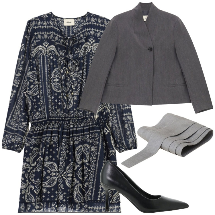 Outfit donna - Dixie per il giorno o sera. Stile Chic per Serata fuori. Abbinamento con cinture, décolleté, vestiti corti, blazer.