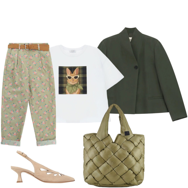 Outfit donna - La giacca doppiopetto asimmetrica. Stile Glamour per Tutti i giorni. Abbinamento con décolleté, pantaloni chino, blazer, t-shirt, borse tote.