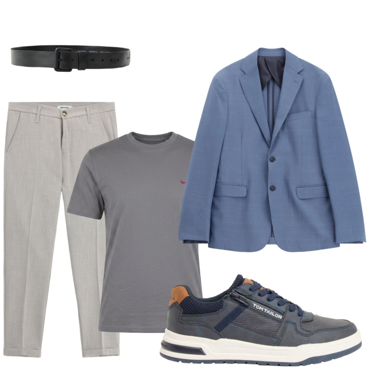 Outfit uomo - Total look #2477244. Stile Casual per Tutti i giorni. Abbinamento con t-shirt, cinture, giacche, pantaloni, sneakers.