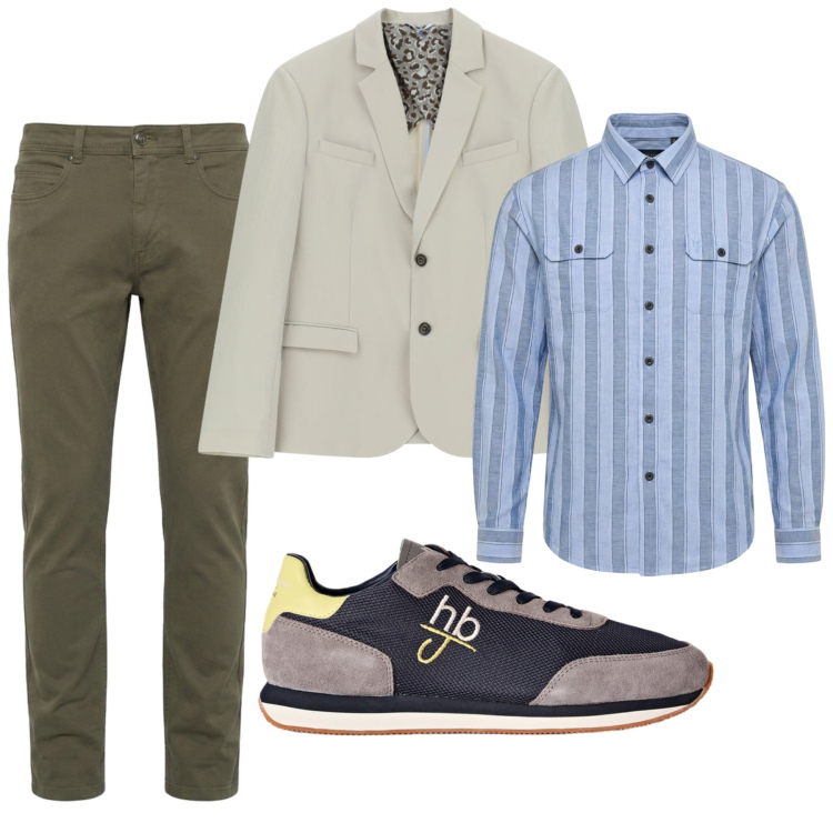 Outfit uomo - Total look #2477245. Stile Business/Elegante per Ufficio. Abbinamento con sneakers, pantaloni, camicie, giacche.