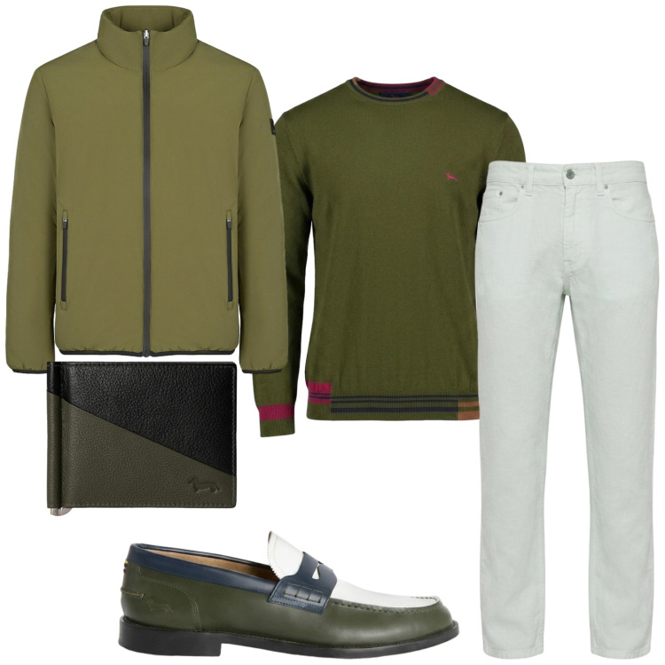 Outfit uomo - Total look #2477258. Stile Trendy per Serata speciale. Abbinamento con maglieria, portafogli, scarpe stringate, pantaloni, giacche.
