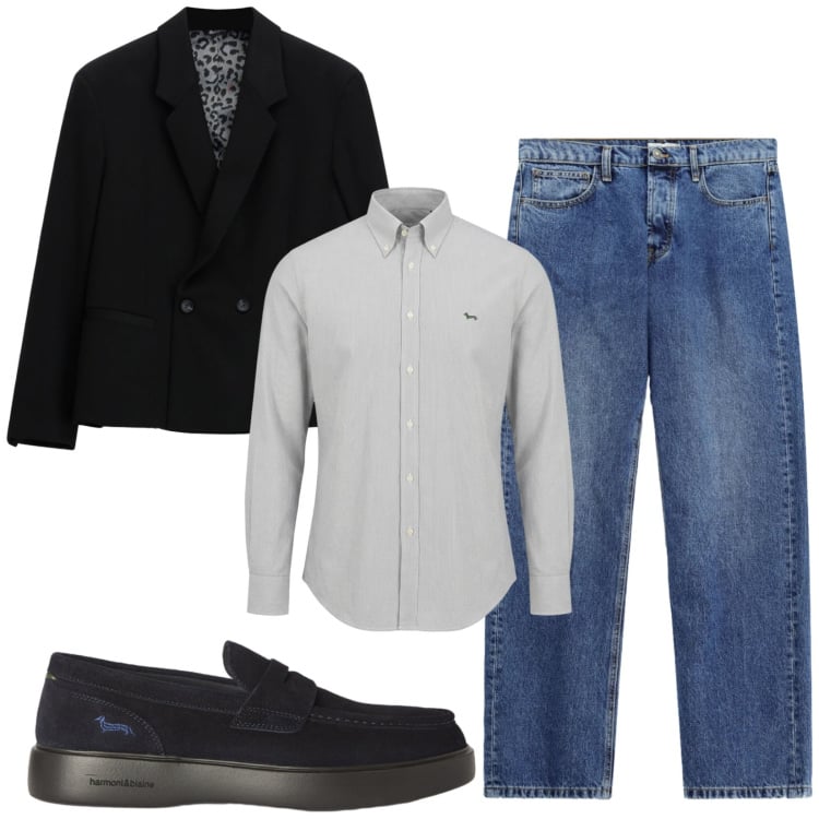 Outfit uomo - Total look #2477266. Stile Trendy per Serata speciale. Abbinamento con scarpe stringate, camicie, giacche, jeans.