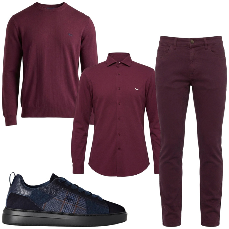 Outfit uomo - Total look #2477267. Stile Trendy per Serata speciale. Abbinamento con sneakers, pantaloni, maglieria, camicie.