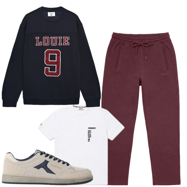 Outfit uomo - Relaxing. Stile Casual per Tutti i giorni. Abbinamento con sneakers, t-shirt, pantaloni, felpe.