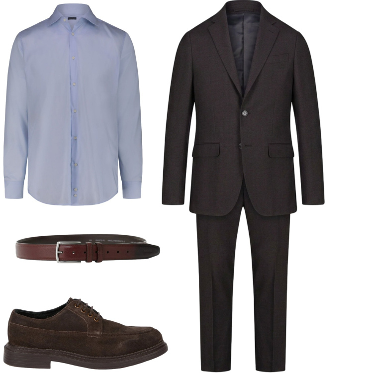 Outfit uomo - City. Stile Urban per Tutti i giorni. Abbinamento con cinture, abiti, camicie, scarpe stringate.