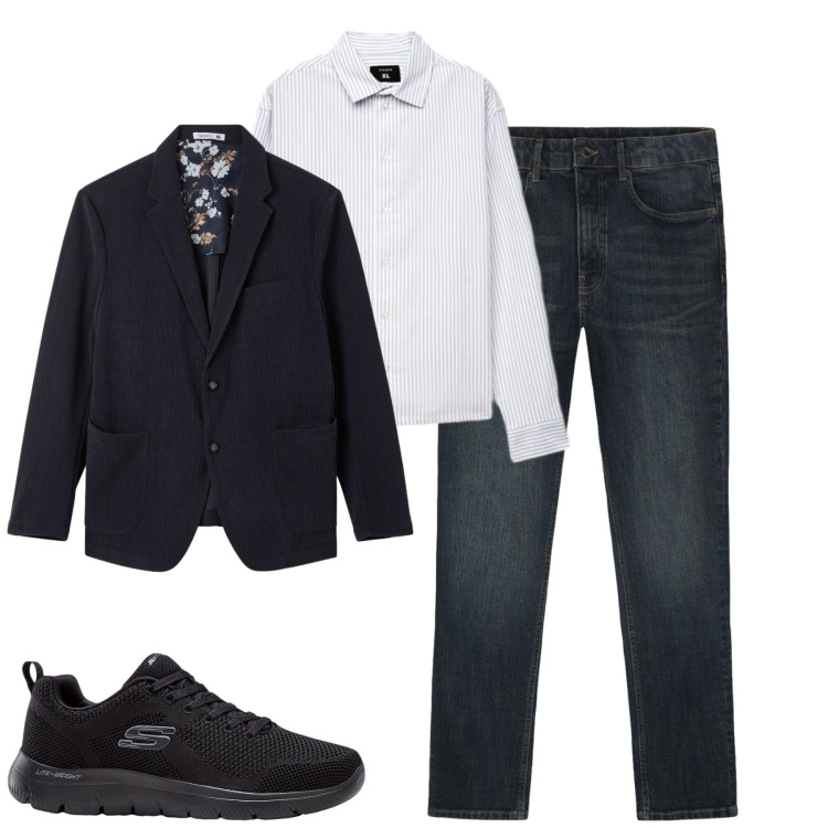 Outfit uomo - City. Stile Casual per Tutti i giorni. Abbinamento con jeans, giacche, camicie, sneakers.