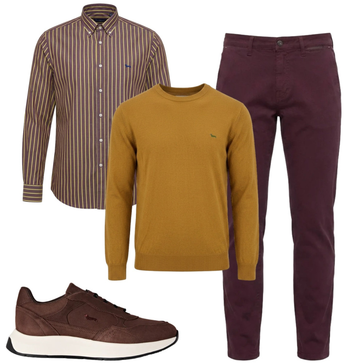Outfit uomo - City. Stile Casual per Tutti i giorni. Abbinamento con sneakers, pantaloni, camicie, maglieria.