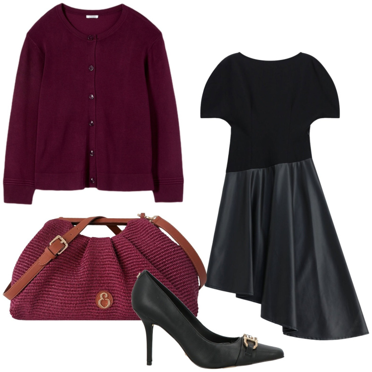 Outfit donna - Chic. Stile Chic per Serata fuori. Abbinamento con décolleté, vestiti midi/longuette, cardigans, clutch.