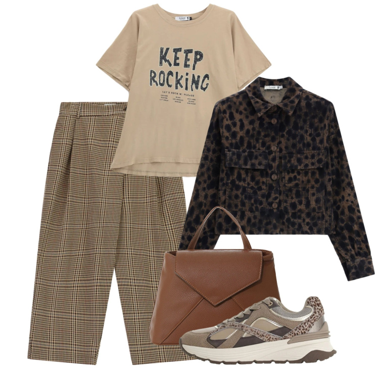 Outfit donna - Please - FW26. Stile Urban per Tutti i giorni. Abbinamento con sneakers, borse a mano, cappotti, t-shirt, pantaloni.